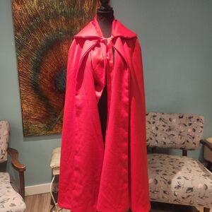 Elegant Red Women's Cape Coat